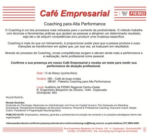 Fiemg promove café empresarial e palestra de coaching red